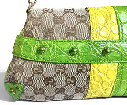 GUCCI Ultra Collectible Croc Horsebit Serpent Large Clutch Bag