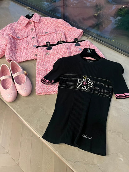 Chanel 25C fish-patterned t-shirt