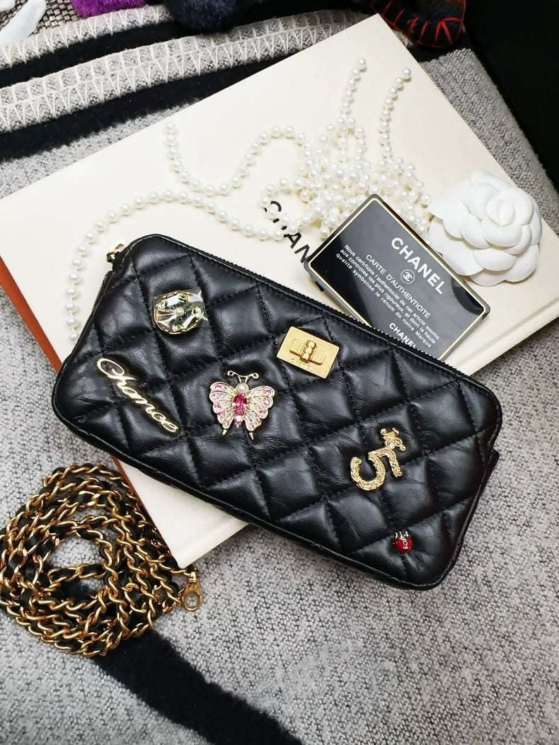 Chanel Limited Edition 2.55 leather bag with charms