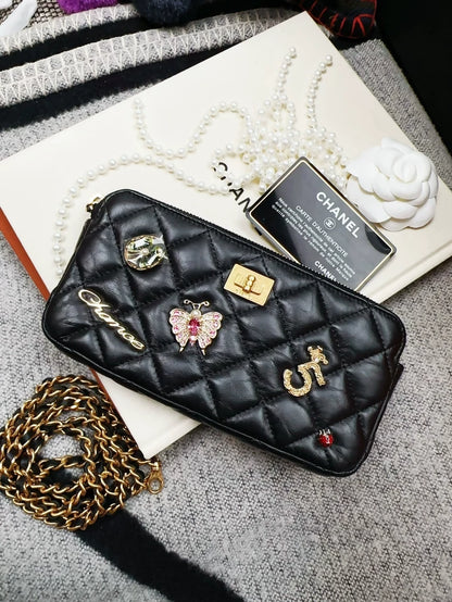 Chanel Limited Edition 2.55 leather bag with charms