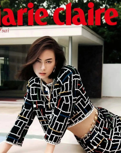 Chanel 25C black & multicolor tweed jacket
