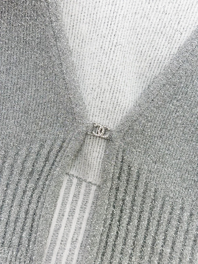 Chanel 22A silver cardigan