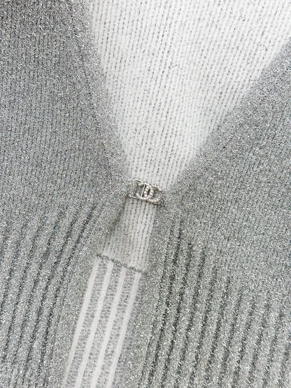 Chanel 22A silver cardigan