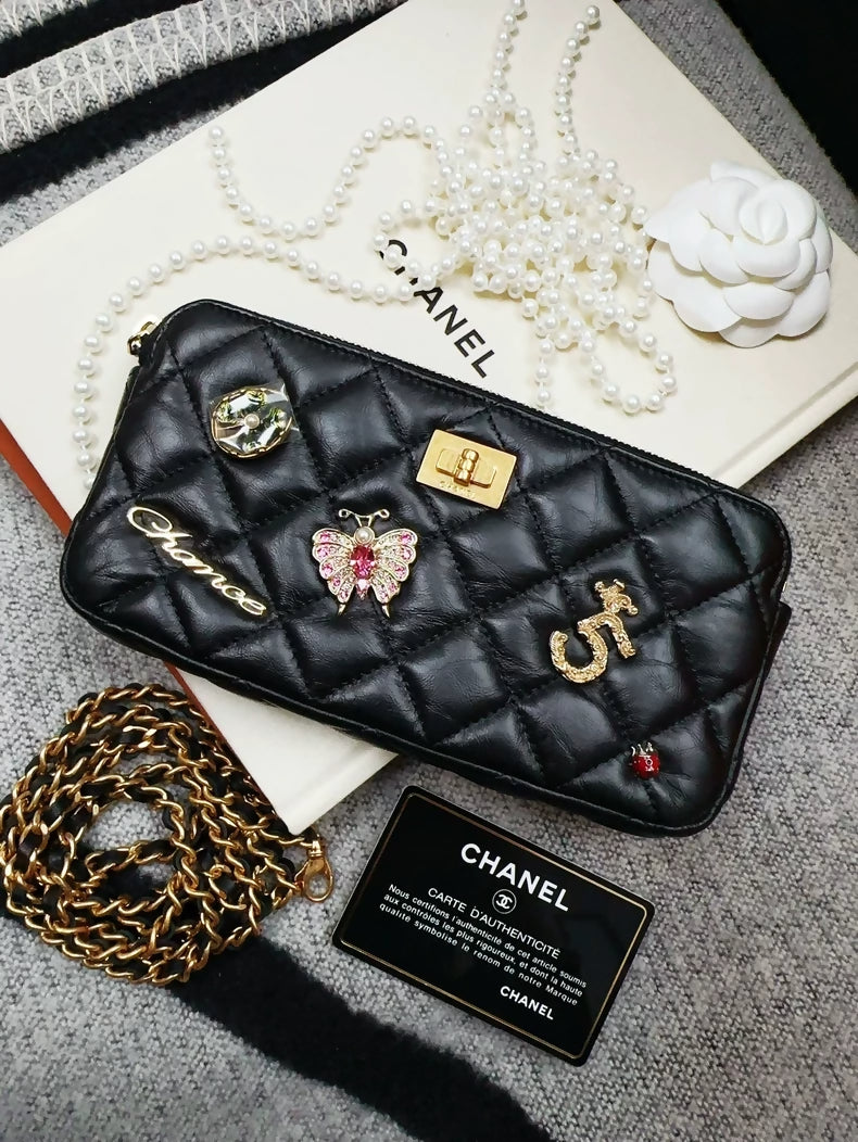 Chanel Limited Edition 2.55 leather bag with charms