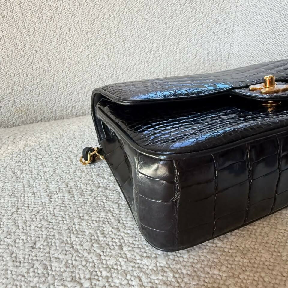 Chanel Vintage Medium Flap Bag – Black Crocodile | 1997 | 24K Gold Hardware