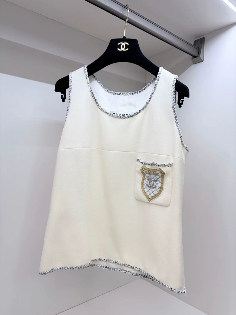 Chanel 05 ecru silk top