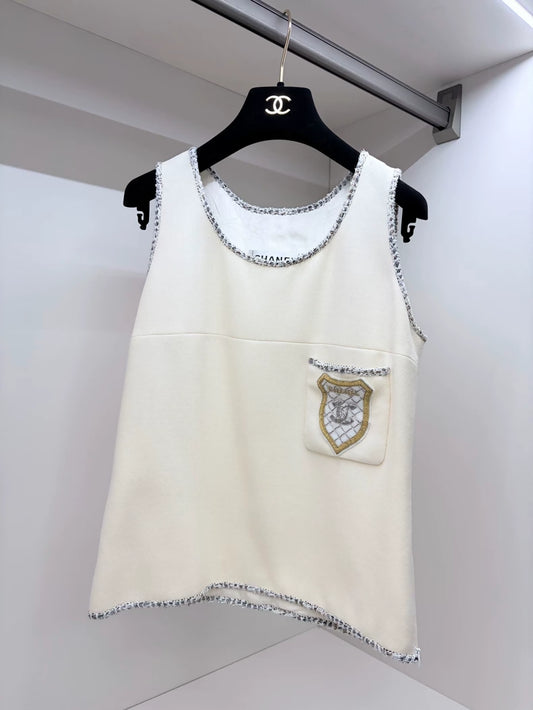 Chanel 05 ecru silk top