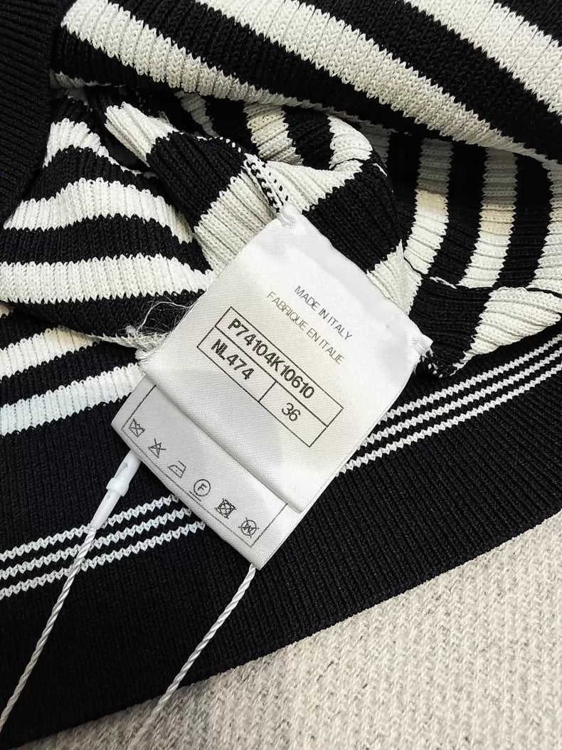 Chanel 23C black and white striped top