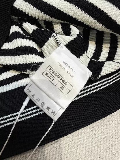Chanel 23C black and white striped top