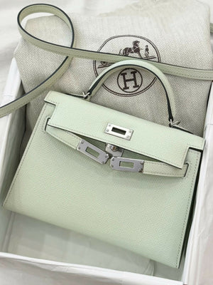 Hermès Mini Kelly II Vert Fizz Epsom Leather with Hardware B Stamp