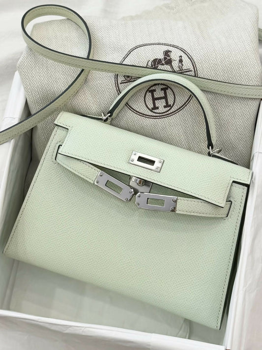 Hermès Mini Kelly II Vert Fizz Epsom Leather with Hardware B Stamp