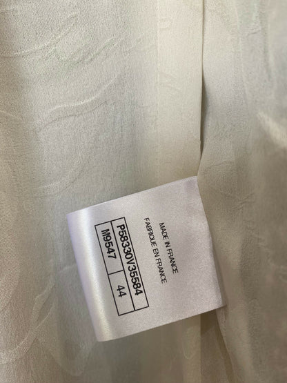 Chanel 18P Black White Tweed Fringe Jacket FR 44