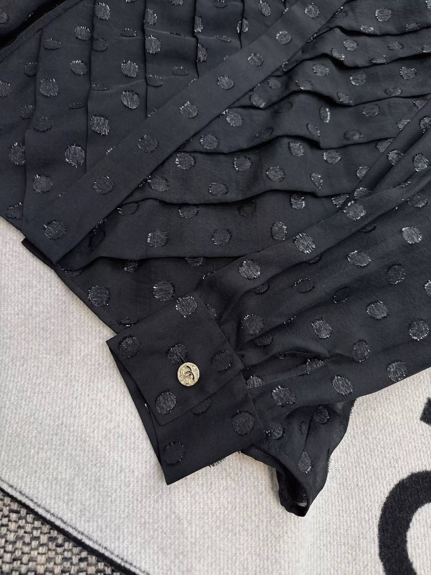 Chanel 23S black silk shirt