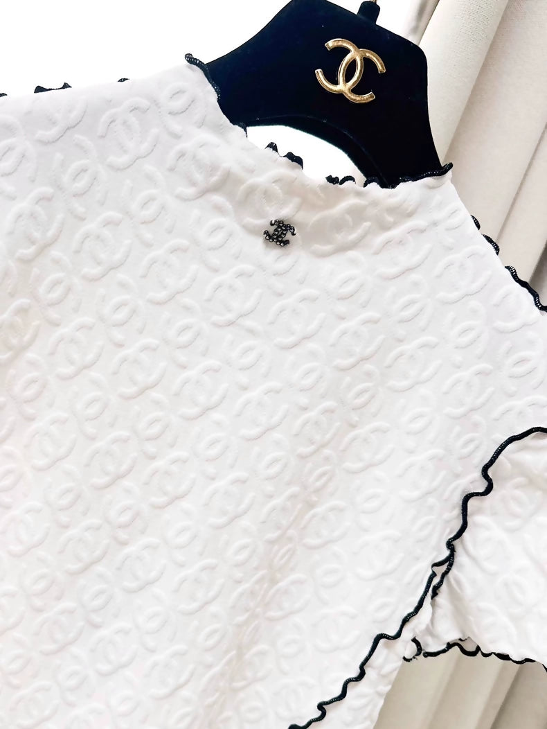 Chanel 25S White & Black Top
