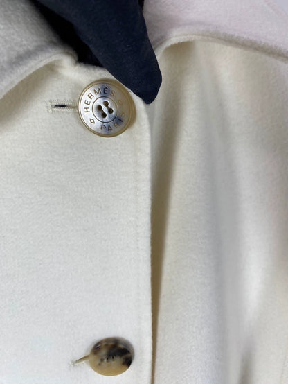 Hermes beige cashmere belted coat