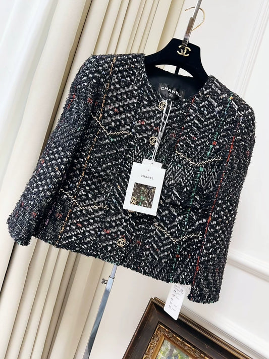 Chanel 23b black tweed jacket