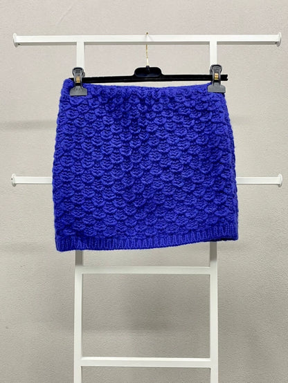 Chanel 22A royal blue wool knit skirt