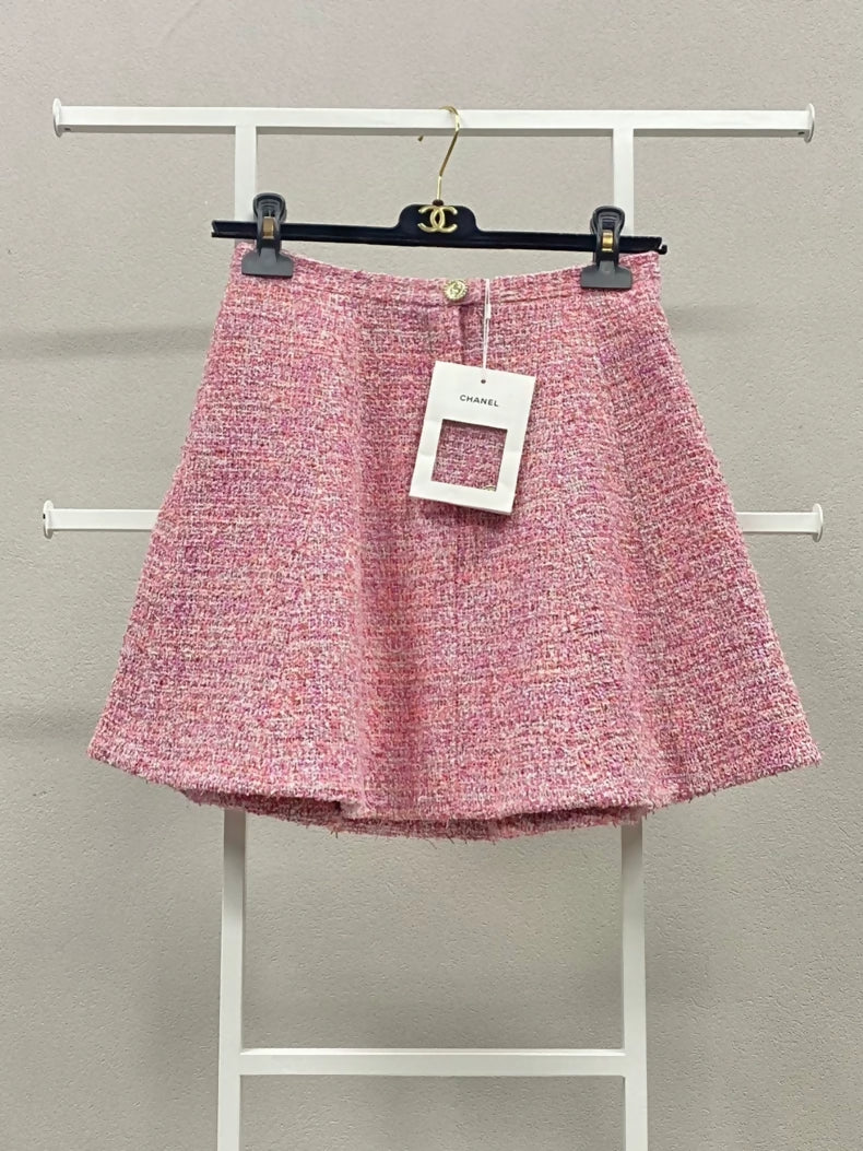 Chanel 24P Pink tweed skirt