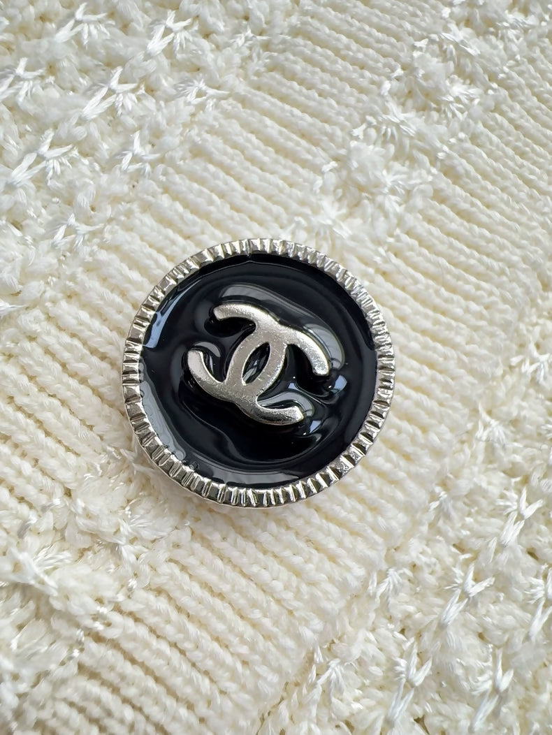 Chanel 24p ecru & black Polo shirt