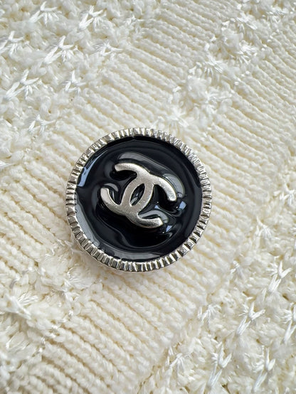 Chanel 24p ecru & black Polo shirt