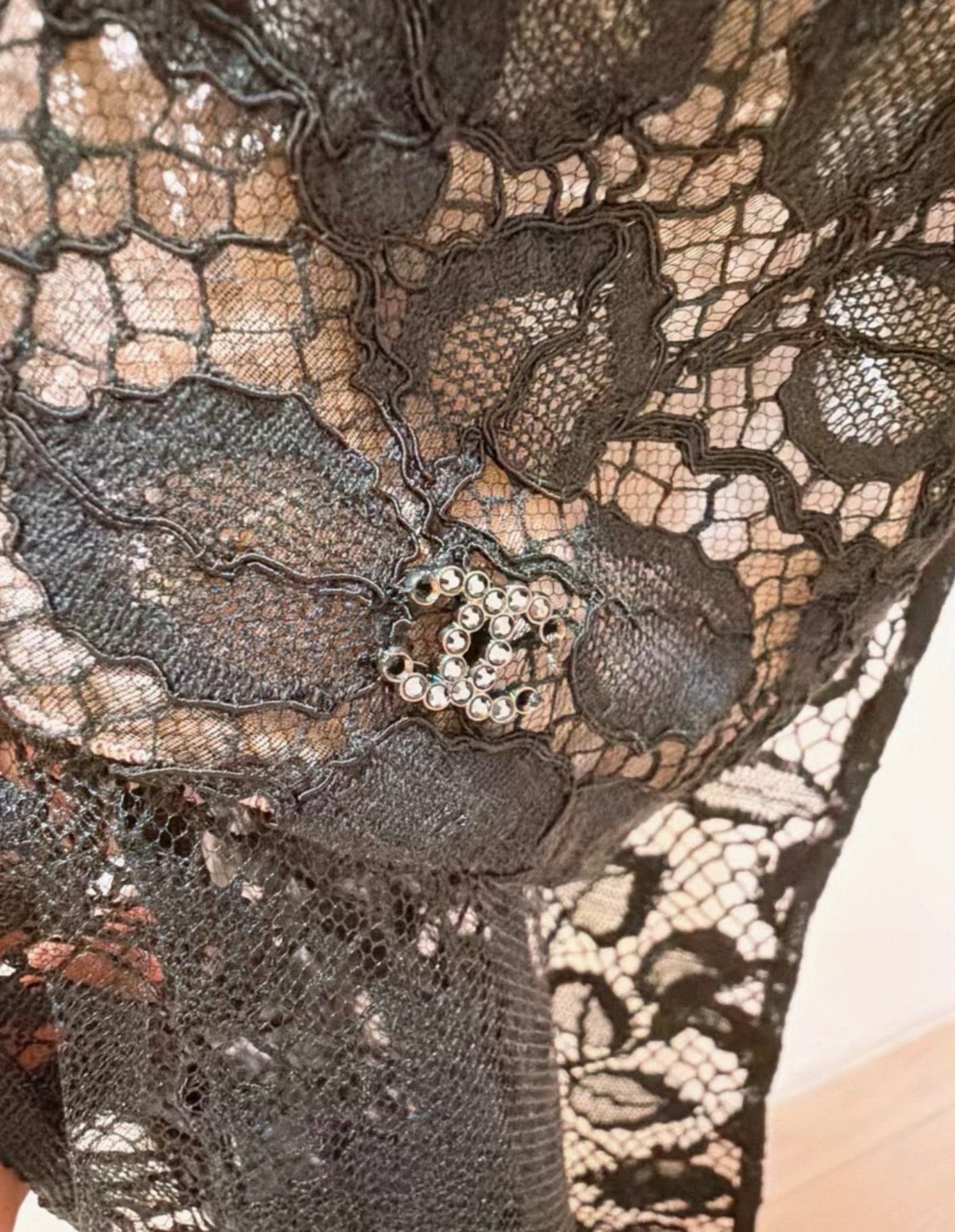 Chanel 23A Black Lace Cover-Up Dress