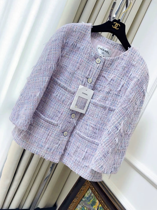 Chanel 18P purple tweed jacket