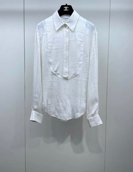 Chanel 22k white silk shirt size 38