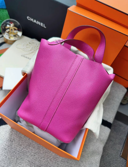 HERMES Picotin 18 Lock Tresage Veau  Epsom Magnolia