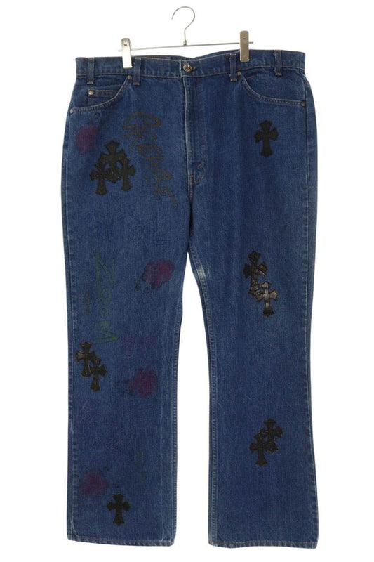 Chrome Hearts MATTY BOY Paint Alligator Patch Denim Pants U VNTG JEAN