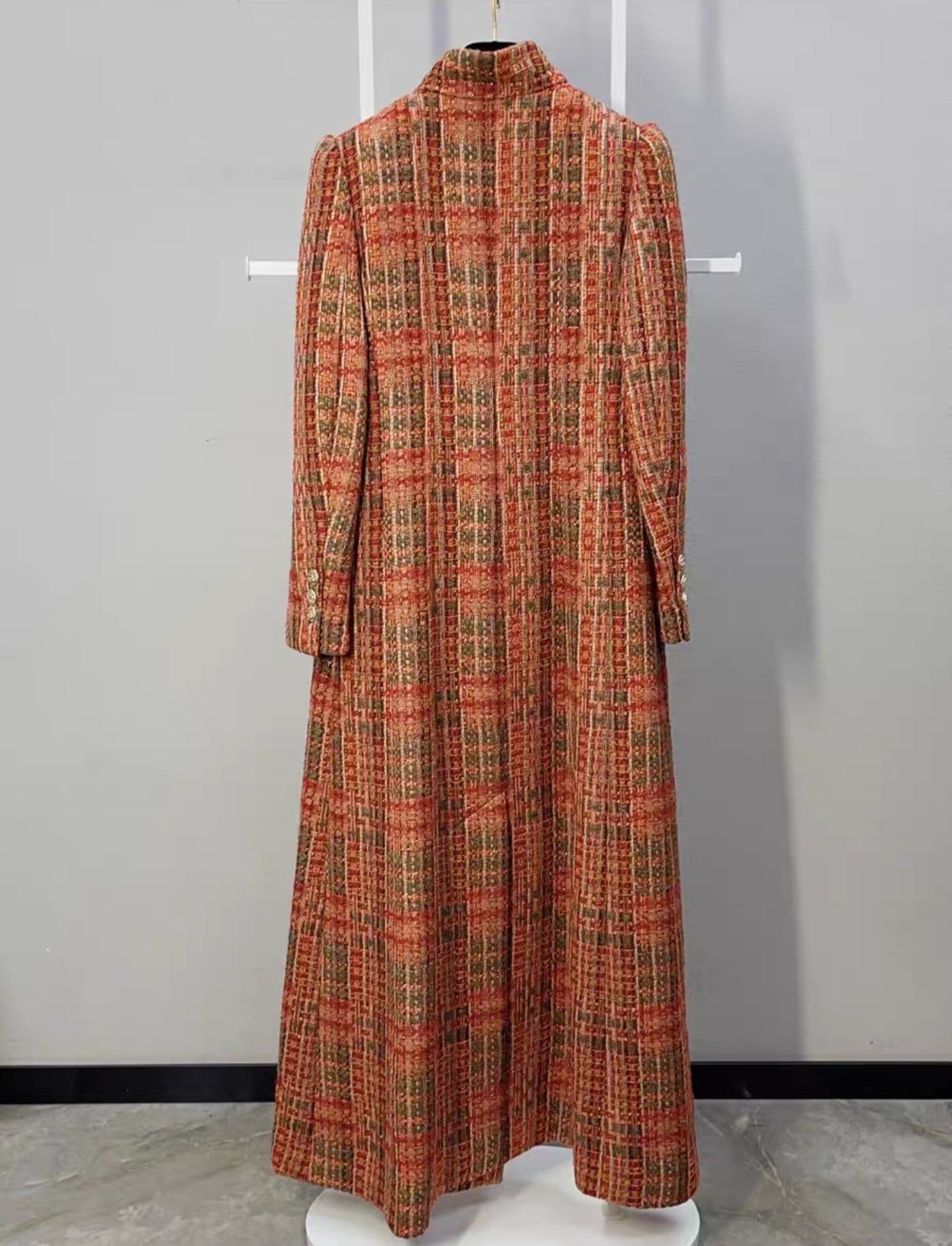 Chanel 21A Red, Orange, Green & Black tweed coat
