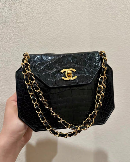 Chanel Vintage Crocodile Flap Clutch