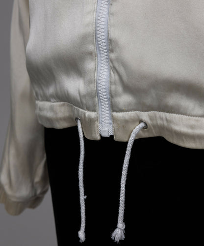 Chanel 2002 Spring/Summer Vintage Cream CC Logo Star Bomber Jacket