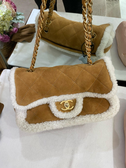 Chanel 18 Shearling Coco Neige Flap Bag
