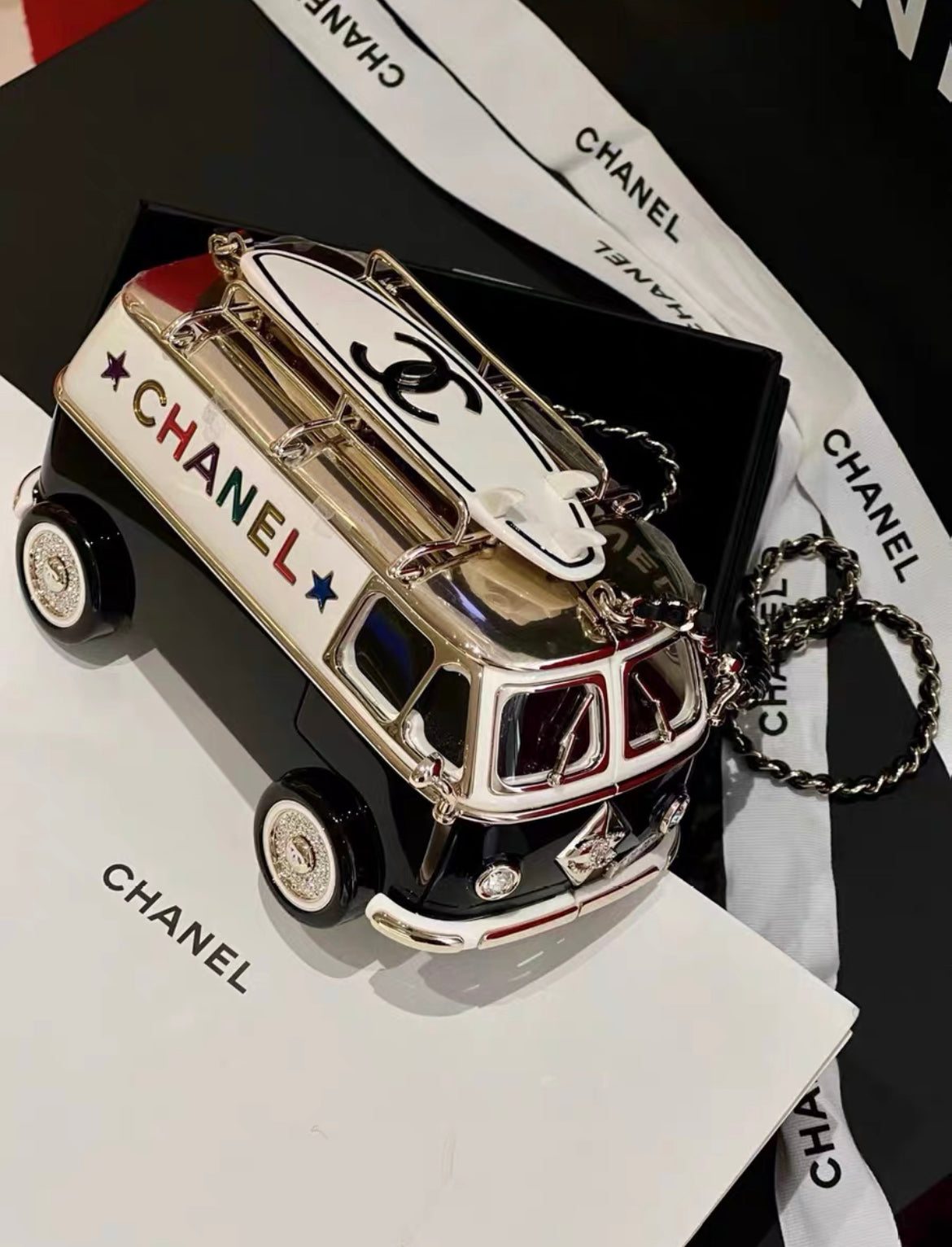 Chanel 24C Mini bus Van Hollywood Minaudiere Mini Bag handbag Collectible, full set