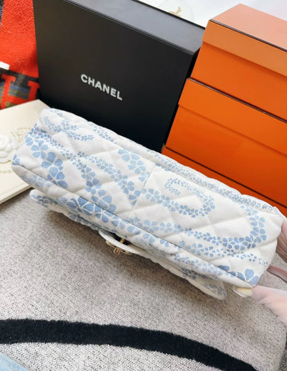 Chanel 25M coco beach series blue printed CF Bag