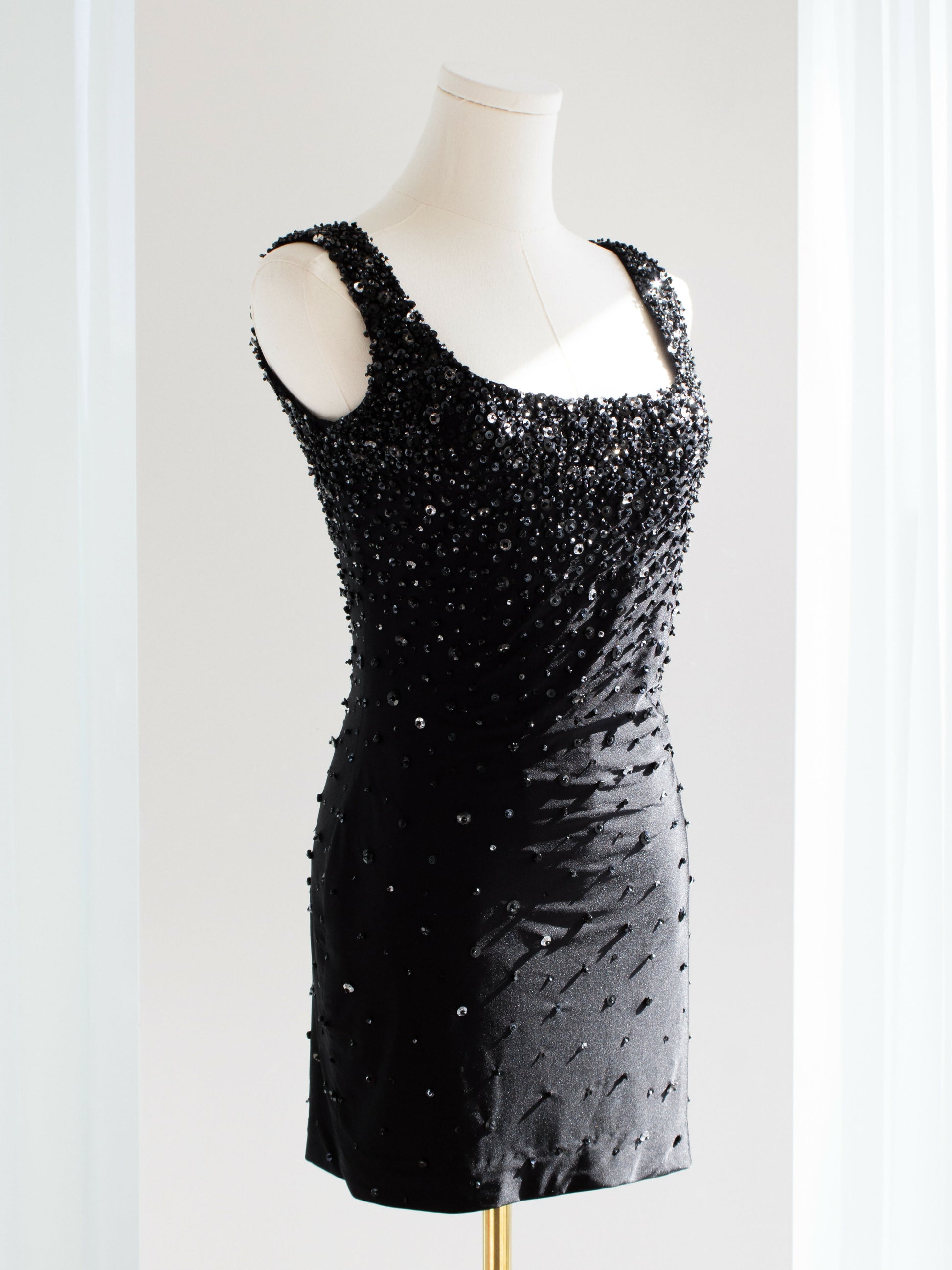 gianni versace couture spring 1996 black embellished mini dress 6