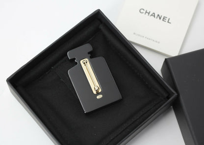 Chanel 18S Resin Beach Black Perfume Bottle Brooch