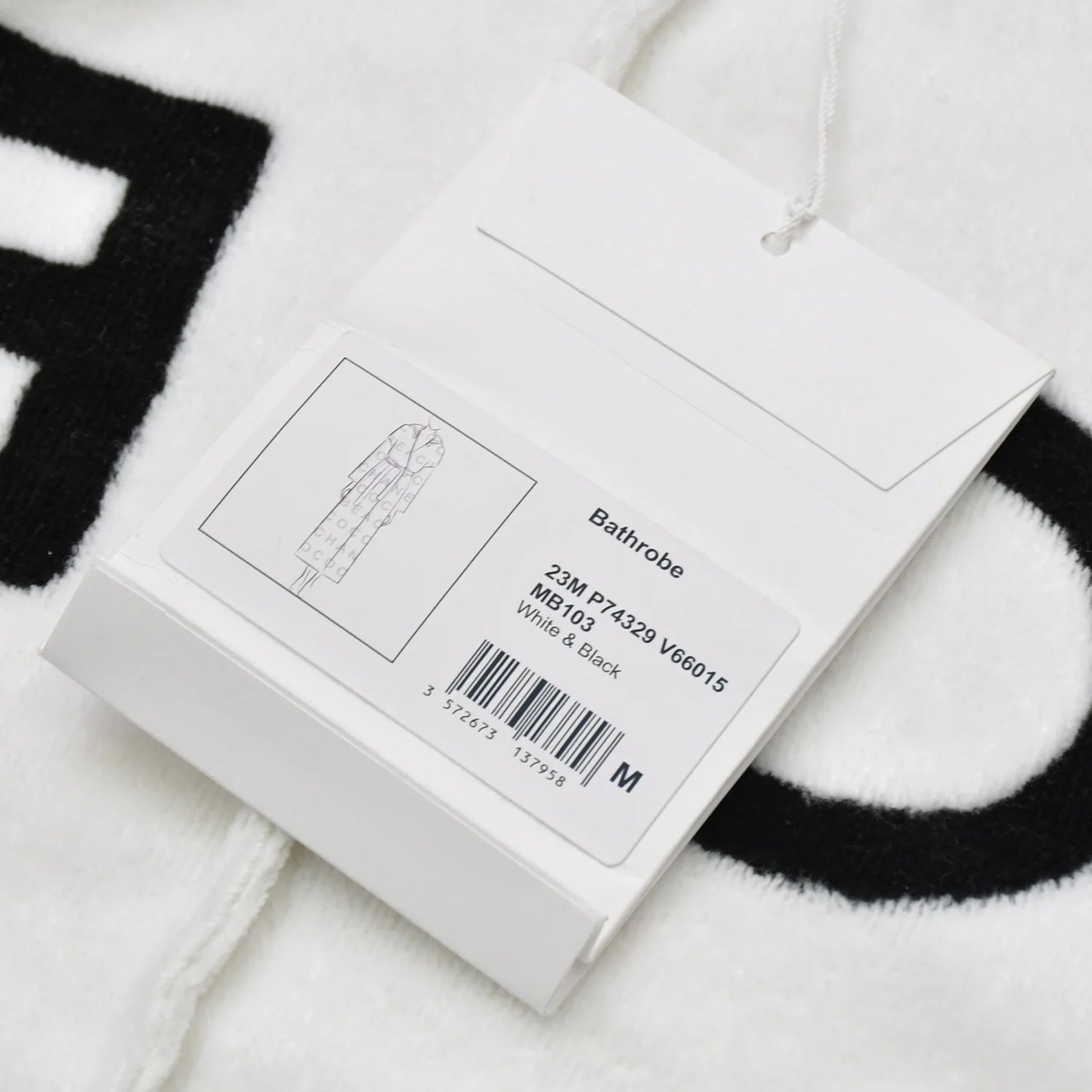 CHANEL 23M Black & White CC Logo Bathrobe
