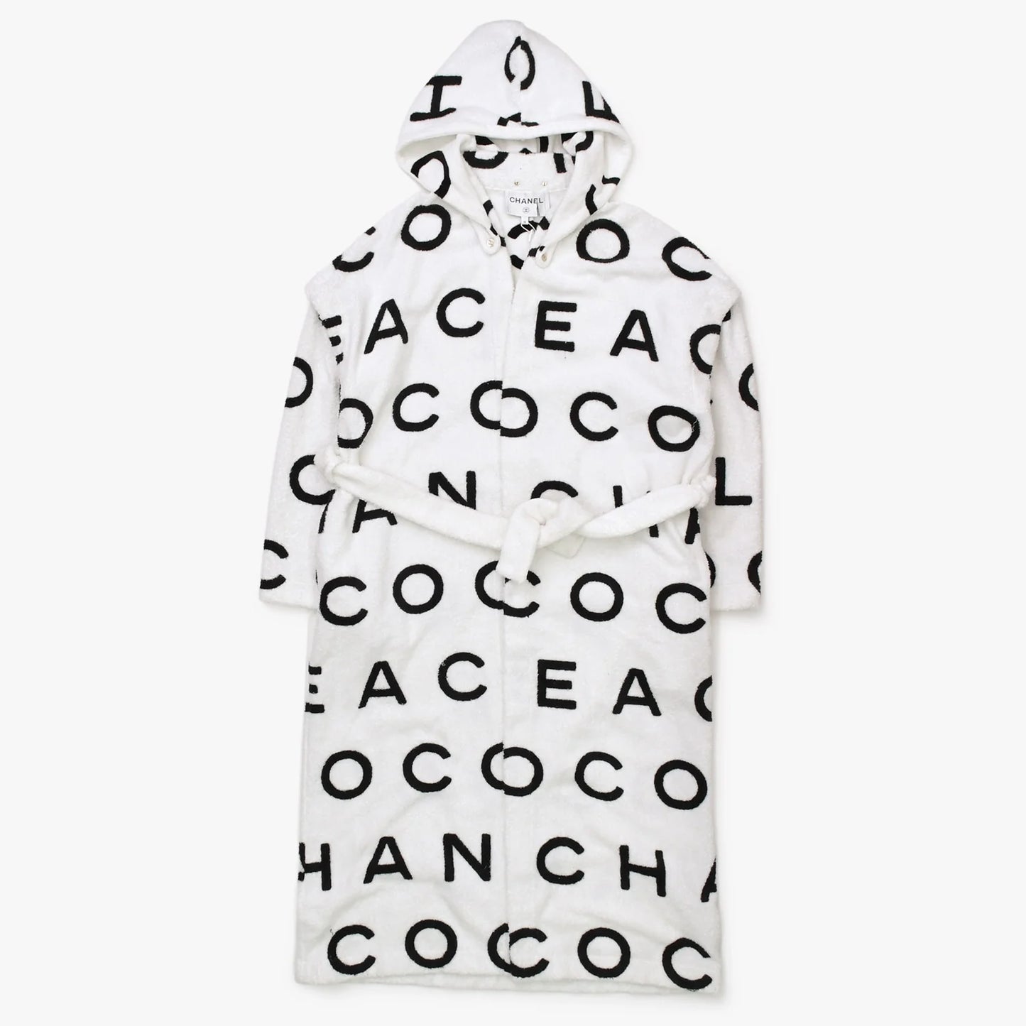 CHANEL 23M Black & White CC Logo Bathrobe