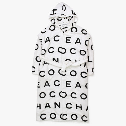 CHANEL 23M Black & White CC Logo Bathrobe