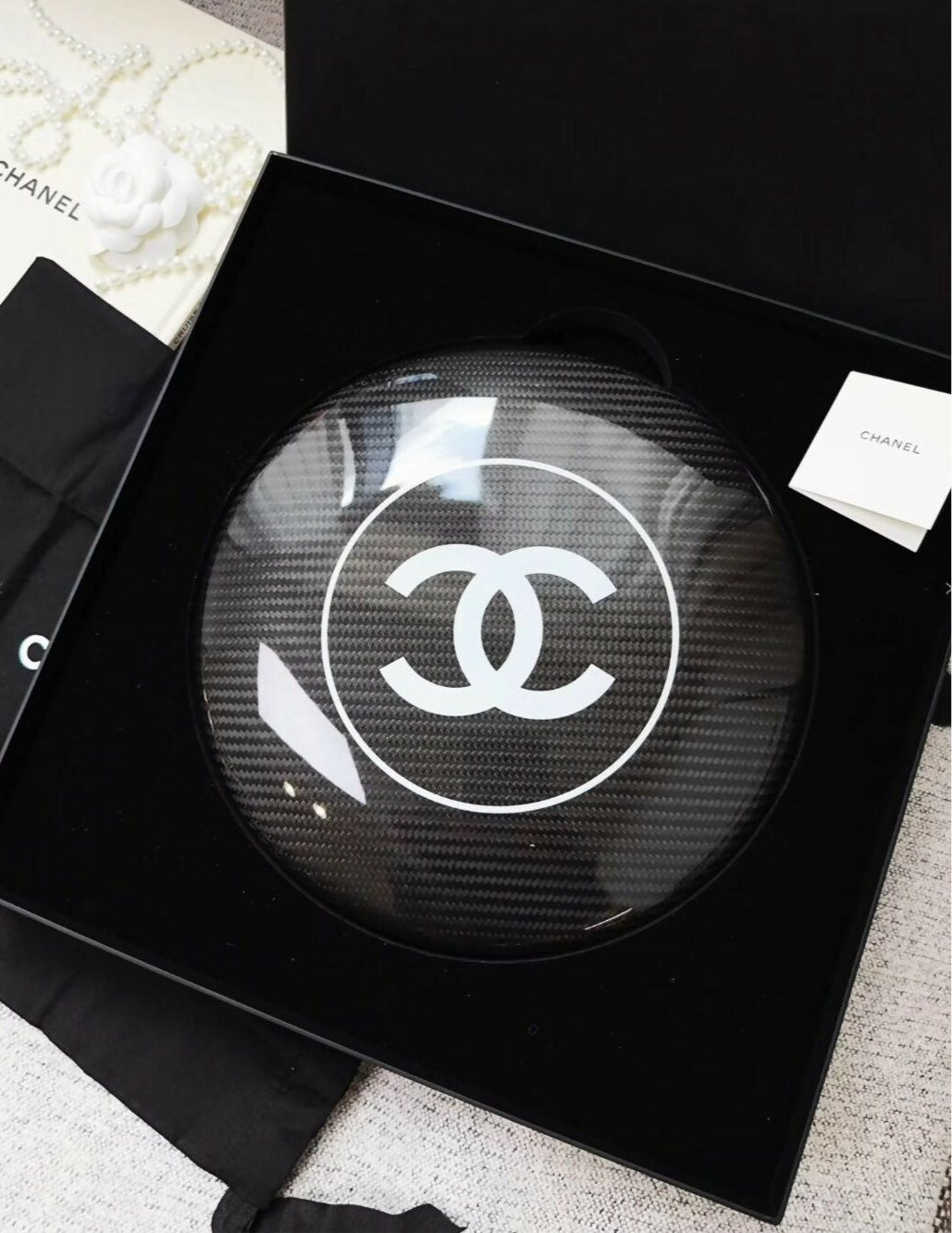 Chanel black frisbee