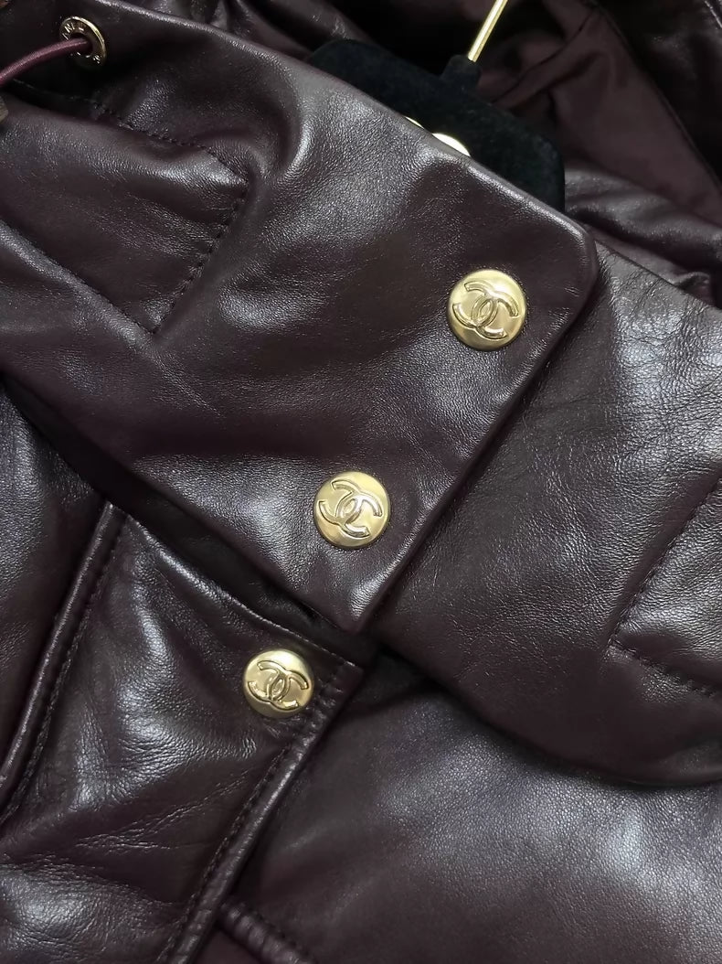Chanel 22N burgundy leather jacket