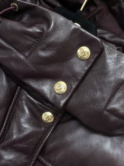 Chanel 22N burgundy leather jacket