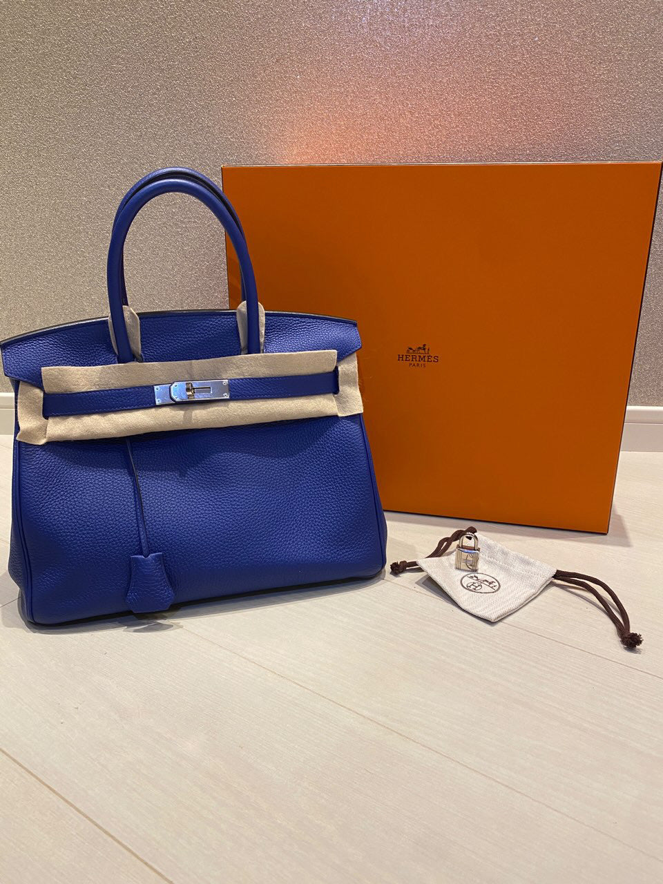 Hermès Birkin 30 Blue Electric Togo Leather Palladium Hardware