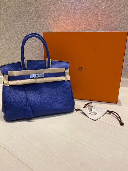 Hermès Birkin 30 Blue Electric Togo Leather Palladium Hardware