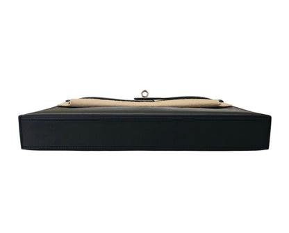 Hermès Kelly Elan "Cheval De Bois" Black and Multi Tadelakt Palladium Hardware