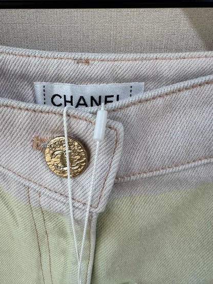Chanel 24M Pink and Yellow Color Block Jeans