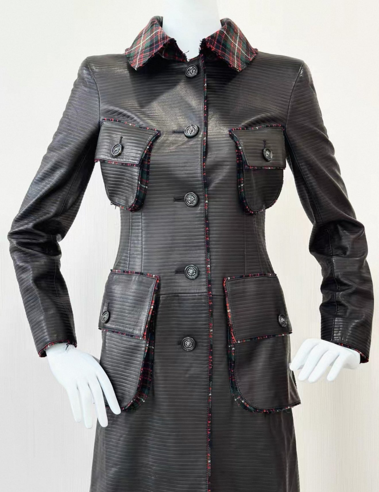 Chanel 13A black Lambskin leather coat