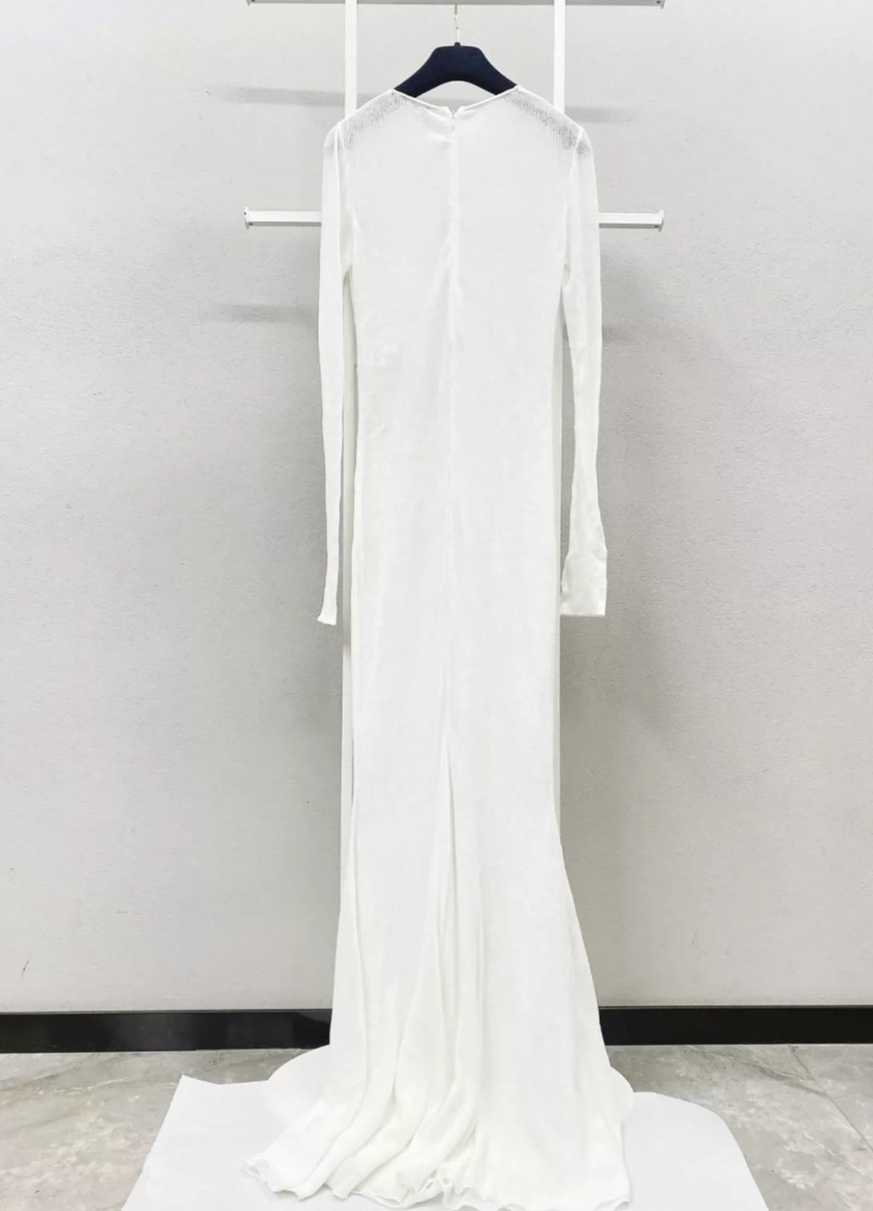 Chanel 19A creamy white knitted long dress