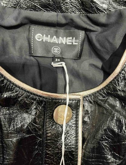 Chanel 22S Black Leather dress